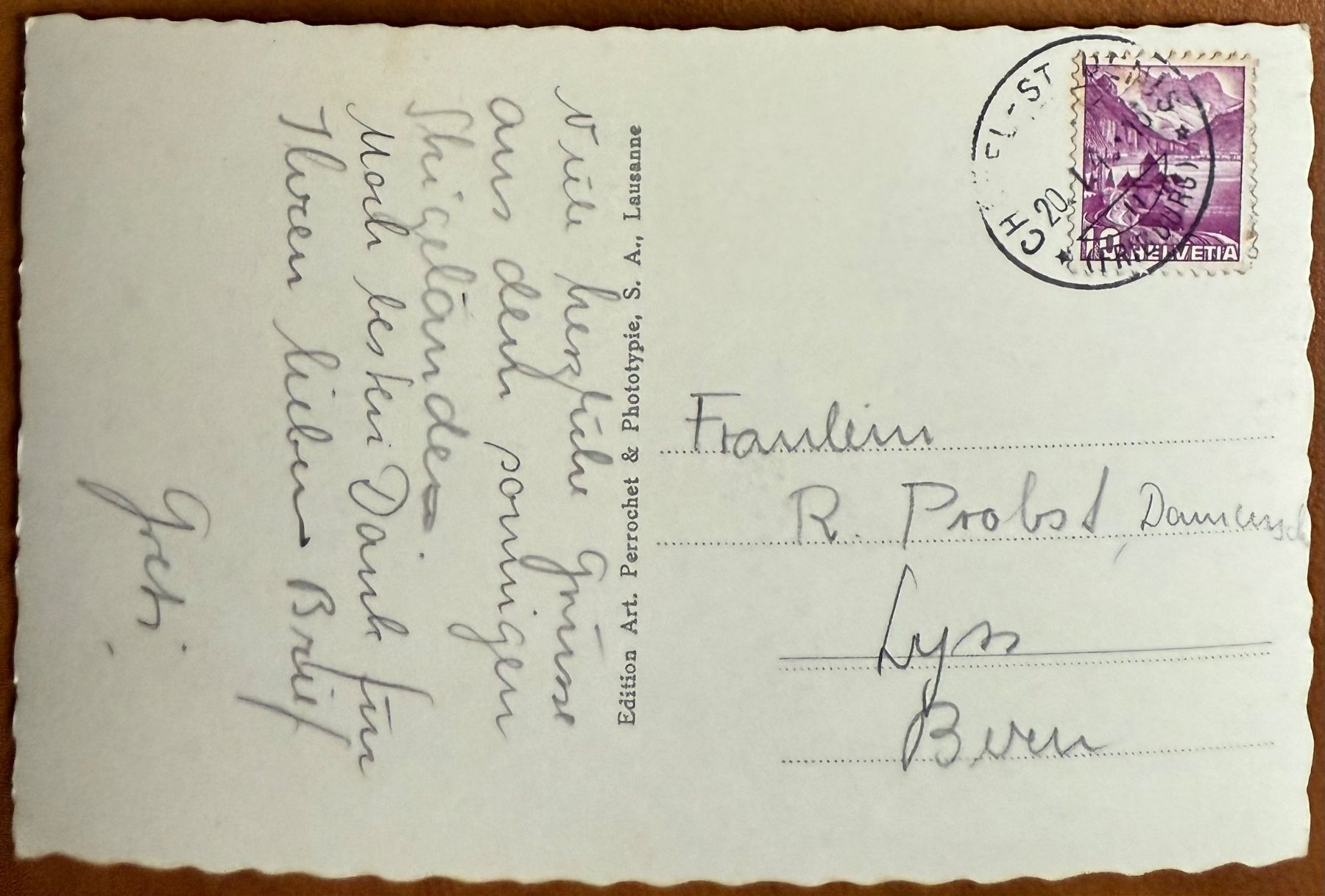 Cartoline postali: Châtel St. Denis - Région des Dailles 1946 – Usato da Lutry venduto da Ediego 1