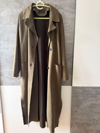 Herbst Mantel in Khaki Wildleder Optik Grösse S neuwertig🥰