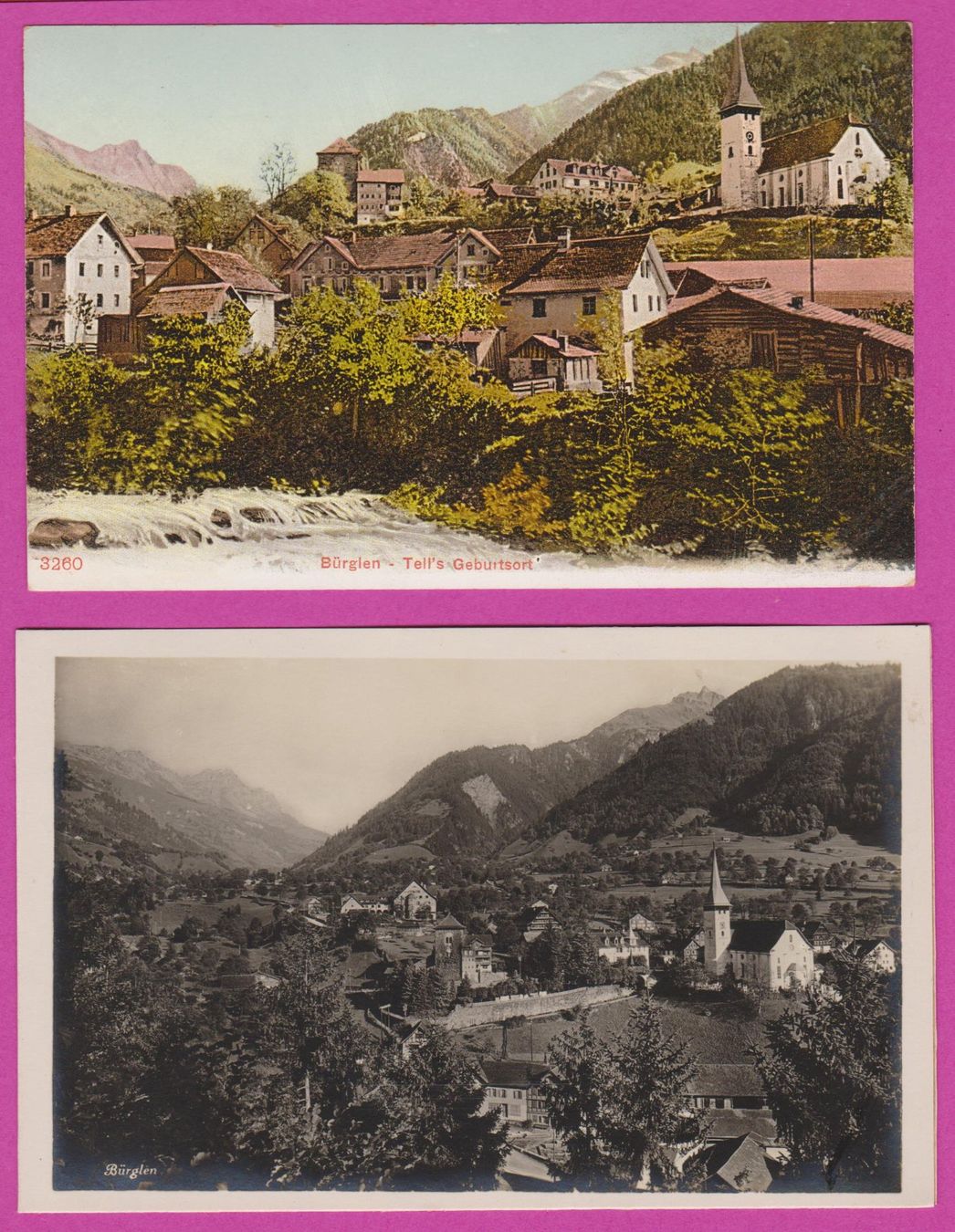 Cartoline postali: Bürglen   :   2 alte Ansichtskarten – Usato da Vitznau venduto da Ropaku