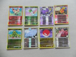 8 Pokémon Sammelkarten 2009 Text Deutsch 50-90 KP glänzend