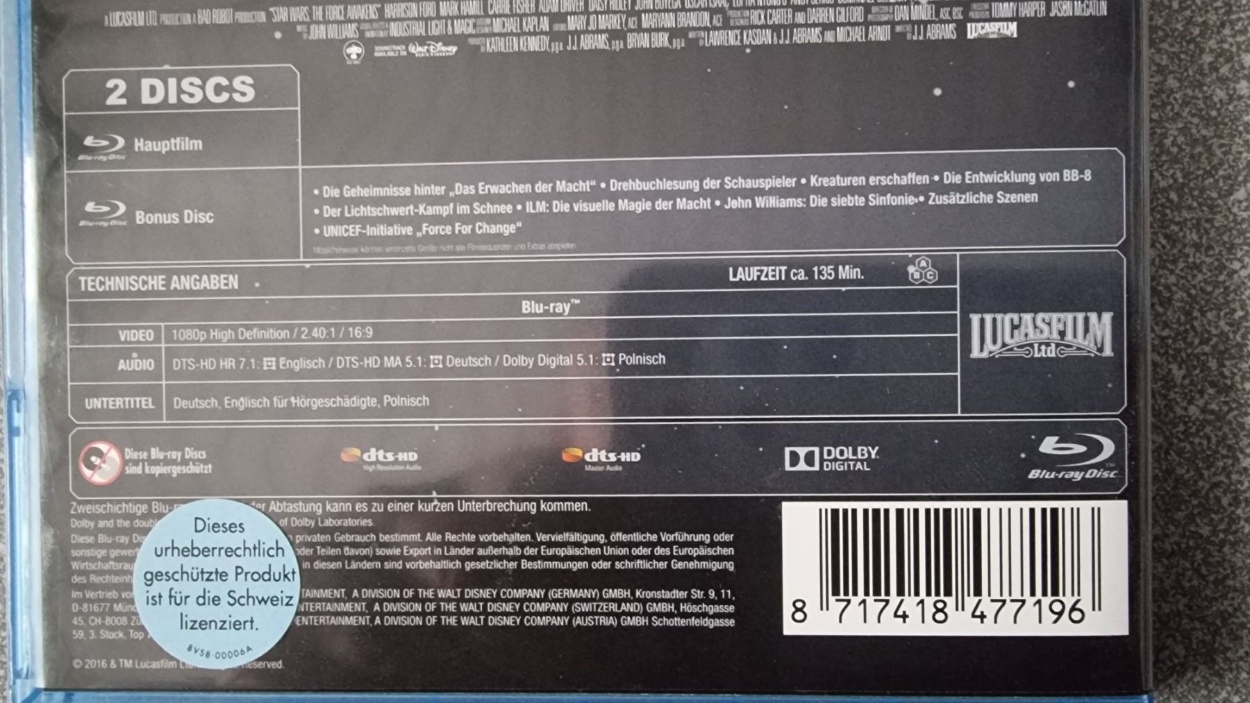 Tutti i DVDs: Blu Ray - Star Wars Das erwachen der Macht – Usato da Oetwil am See venduto da fineli2 1