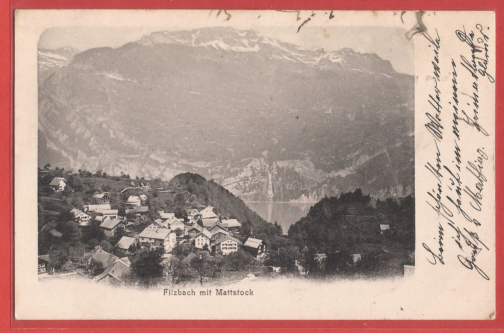 Cartes postales: Filzbach mit Mattstock - 1904 – D'occasion à Fislisbach par Porano