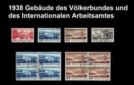 1938 Völkerbund & Internationales Arbeitsamt, Serie + Vierer