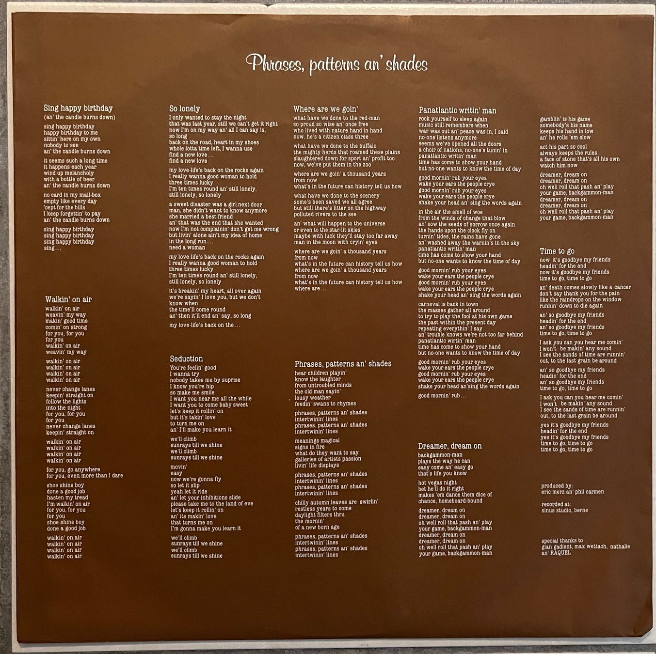 Schallplatten: PHIL CARMEN - PHRASES, PATTERNS AN' SHADES - 33 Tours – Gebraucht aus Bussigny von vinyl-pas-cher 4