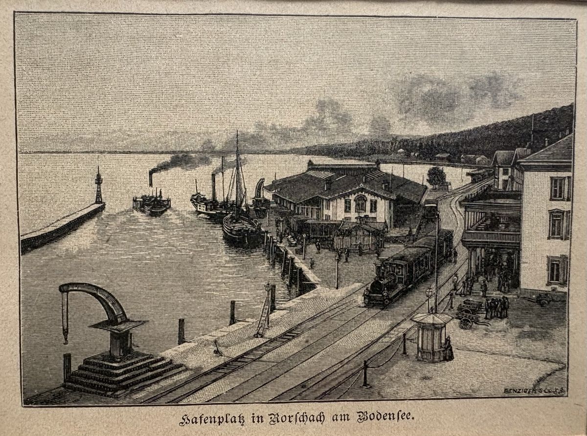 Incisioni: Rorschach Hafenbahnhof um 1874 – Usato da Goldach venduto da Lebel 1