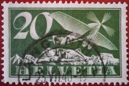 Suisse, timbre 20c, aviation, 23.VII.40, cachet Langnau