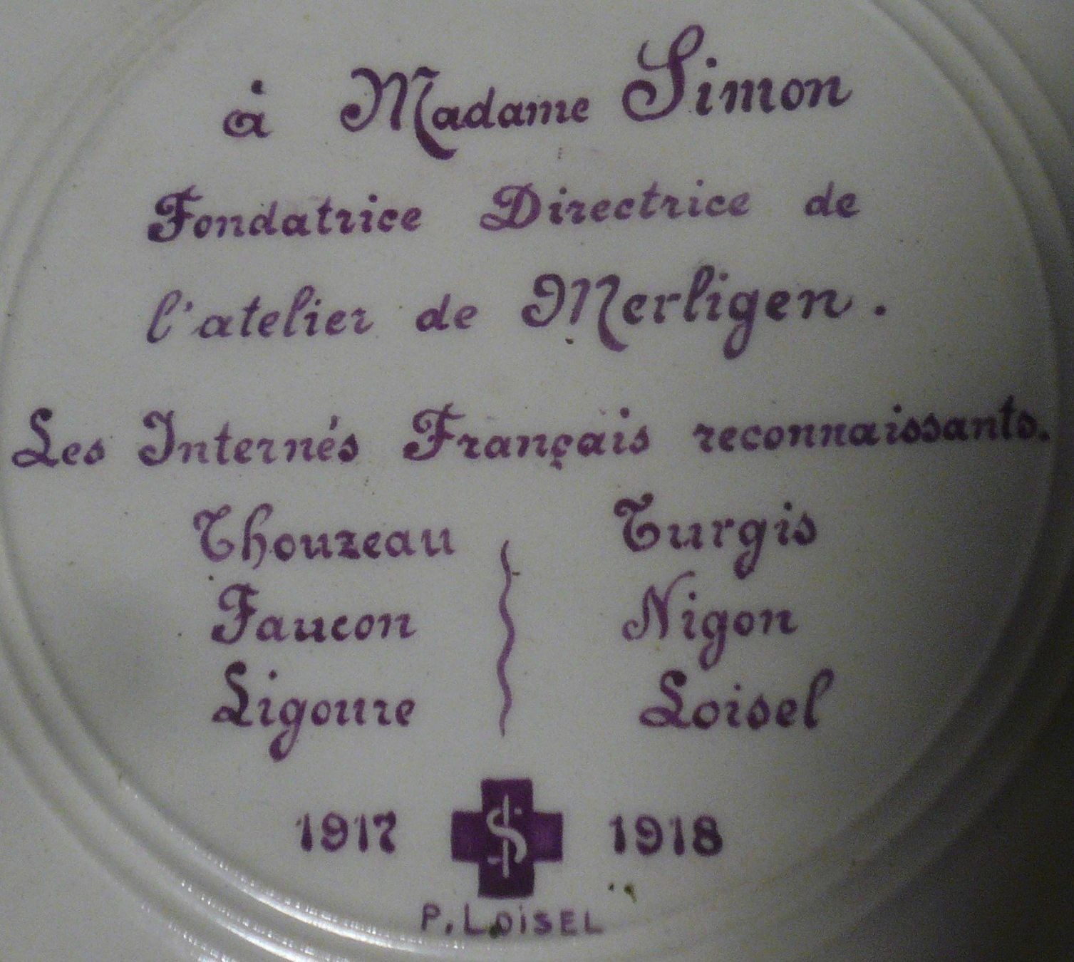 Servierplatten: 1918 INTERNIERTE Frankreich in MERLIGEN – Gebraucht aus Oberhofen am Thunersee von luuping99 2
