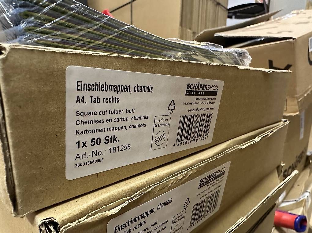 Ordner: 50 Stk. Einschiebmappe, DIN A4, Karton, Tab rechts – Neu und originalverpackt aus Necker von liq24 2