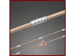 45cm Collier 1.1mm rosé-vergoldet Silber 925 bicolor