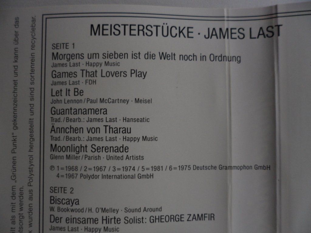 Musicassette: JAMES LAST  Meisterstücke – Usato da Langnau i. E. venduto da gf2_29jt 1