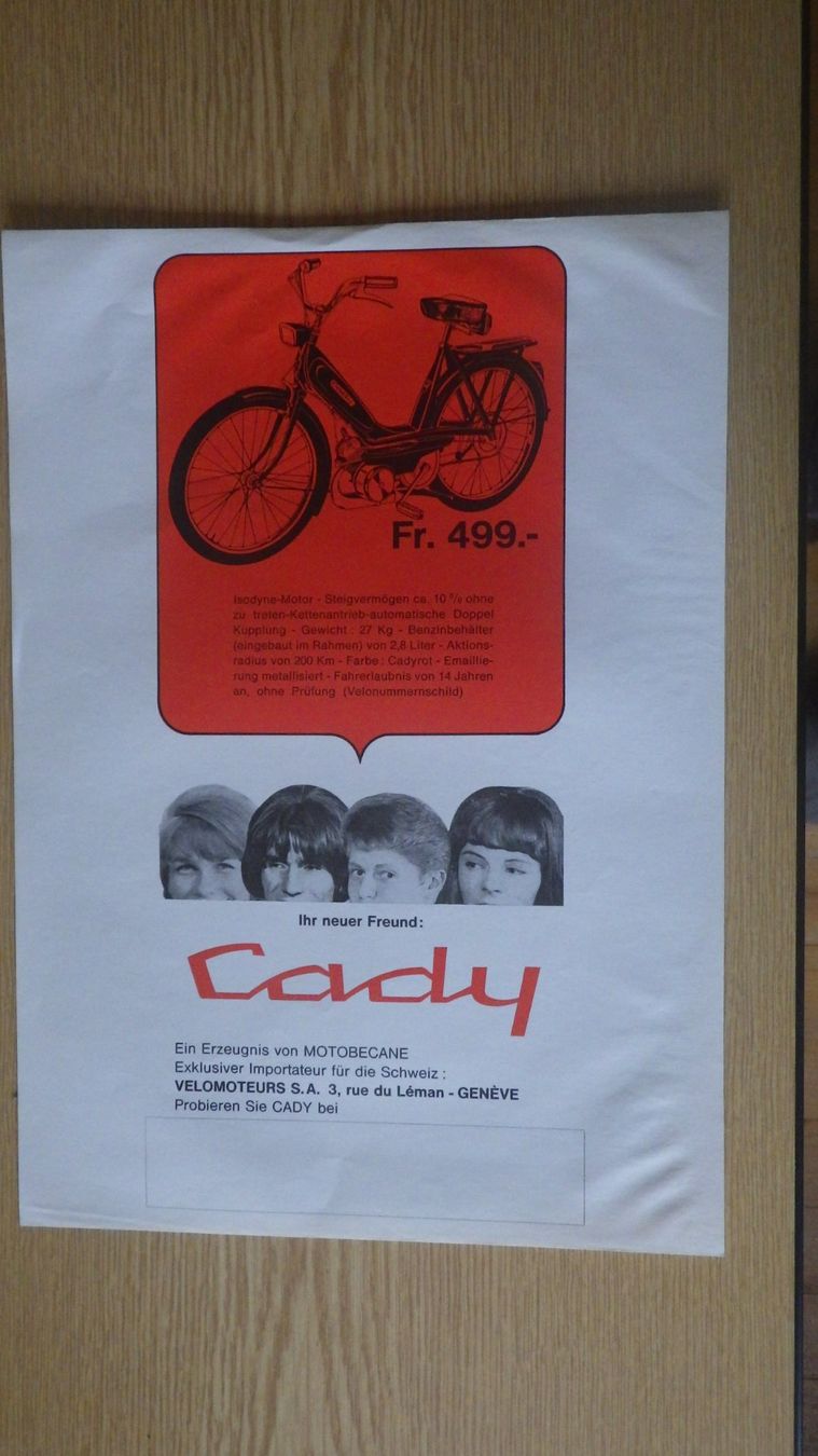 MBK Ciclomotori: MOTOBECANE CADY M1 PROSPEKT 1966 – Usato da Wängi venduto da Toeff85 1