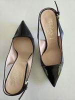 Taupage Slingpumps Schwarz Lack/Leder, Gr. 37,