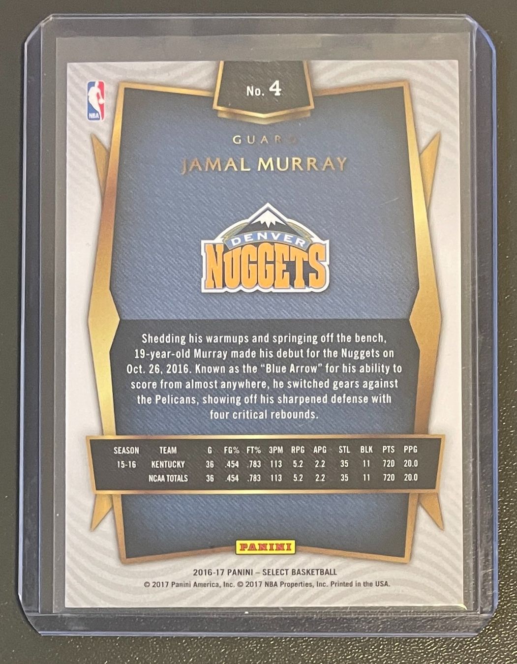 Cartoline: NBA Jamal Murray RC 2016 Select Rookie Card – Nuovo (secondo la descrizione) da Muri b. Bern venduto da winningloser 1