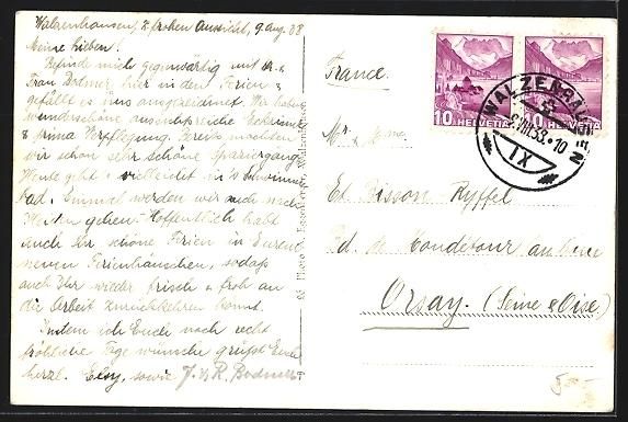 Ansichtskarten: AK Walzenhausen, Ortsansicht mit Kirche – Gebraucht aus Berlin von bartko-reher 1