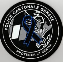 Polizei Genf Abzeichen Patch Proteger Et Servir mit Klett.