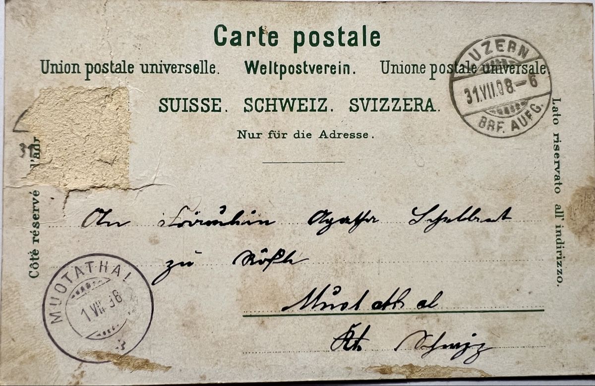 Cartoline postali: AK von 1898 Souvenir de Geneve. – Usato da Muotathal venduto da OttoK01 1