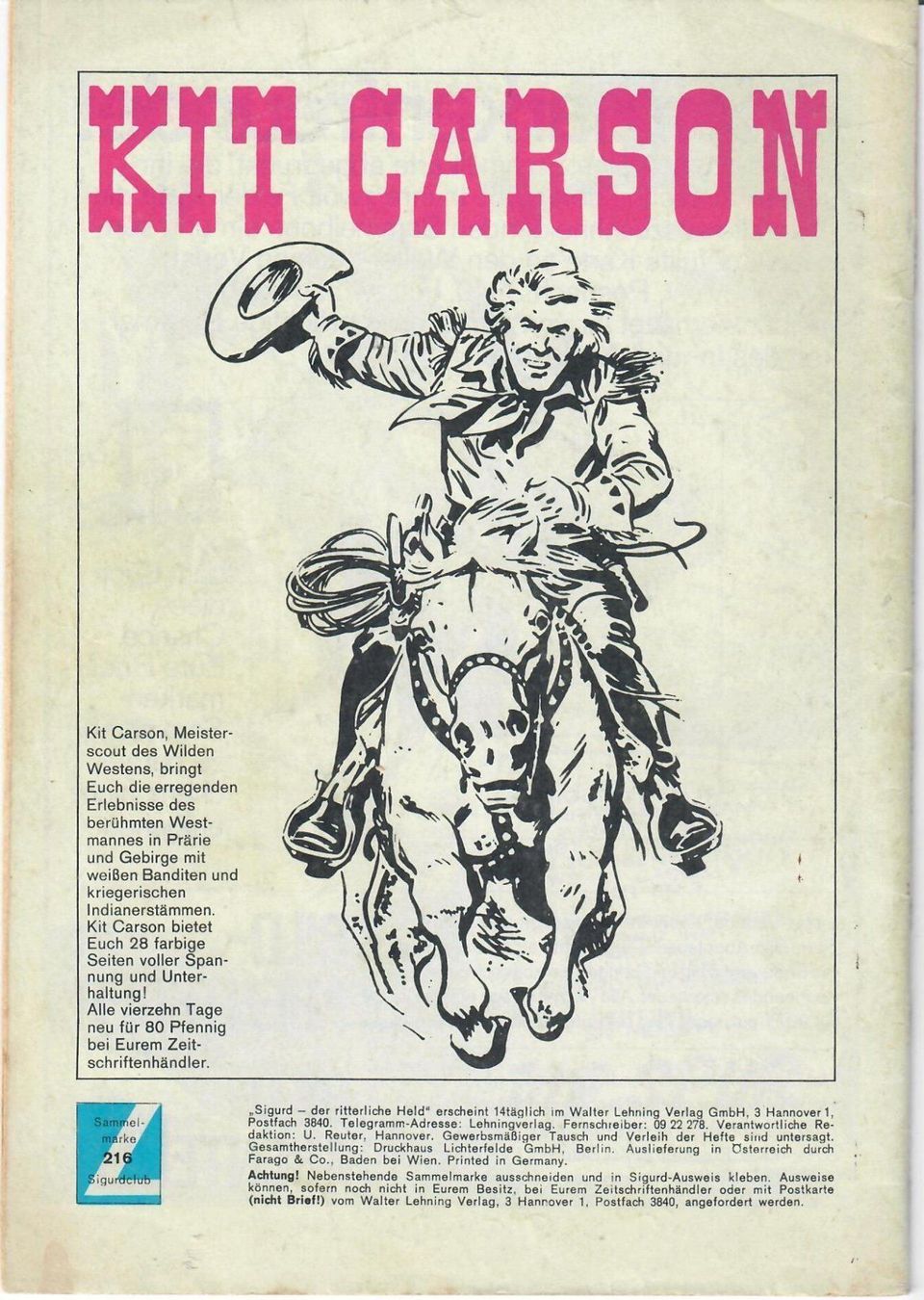 Fumetti: Sigurd Grossband Nr.216 Original Lehning – Usato da Bern venduto da Saxeton 4