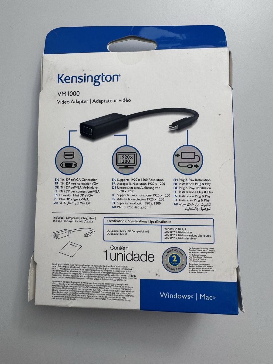 Kensington Laufwerke & Adapter: Kensington VM1000 Video Adapter - neu – Neu und originalverpackt aus Thalwil von Mapago 1