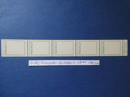 CH 1962 Frankcozettel Nr. 6B 5er-Streifen postfrisch **