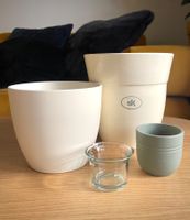 Blumentöpfe / Übertöpfe (4 Stück) Keramik & Glas