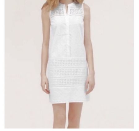NEW Ann Taylor Loft Chic White Broderie Anglaise dress