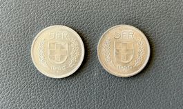 2x 5 Franken 1969