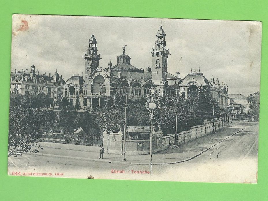 Cartoline postali: Tonhalle Zürich, ca. 1906 – Usato da Zürich venduto da t24_de