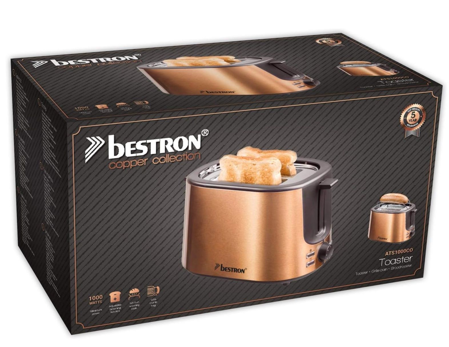 Elettrodomestici da cucina: Bestron Toaster mit 2 Röstkammern – Nuovo e nell'imballaggio originale da Wagenhausen venduto da FrauLang 4