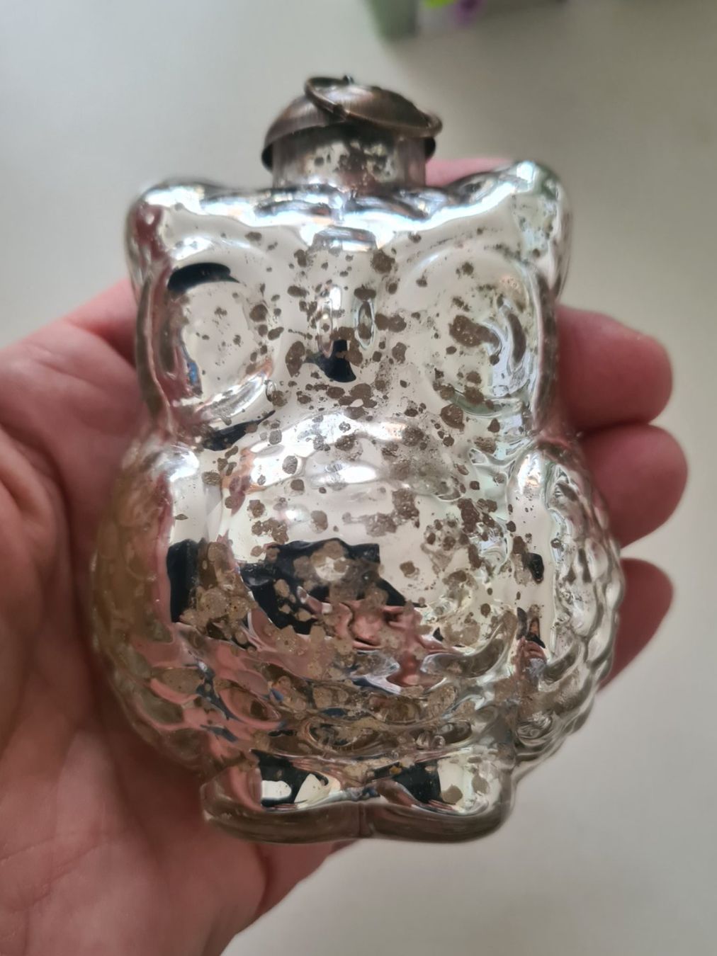 Tutte le decorazioni: Antiker Glasanhänger Eule 9 cm, Bauernsilber – Usato da Winterthur venduto da bibummi 2