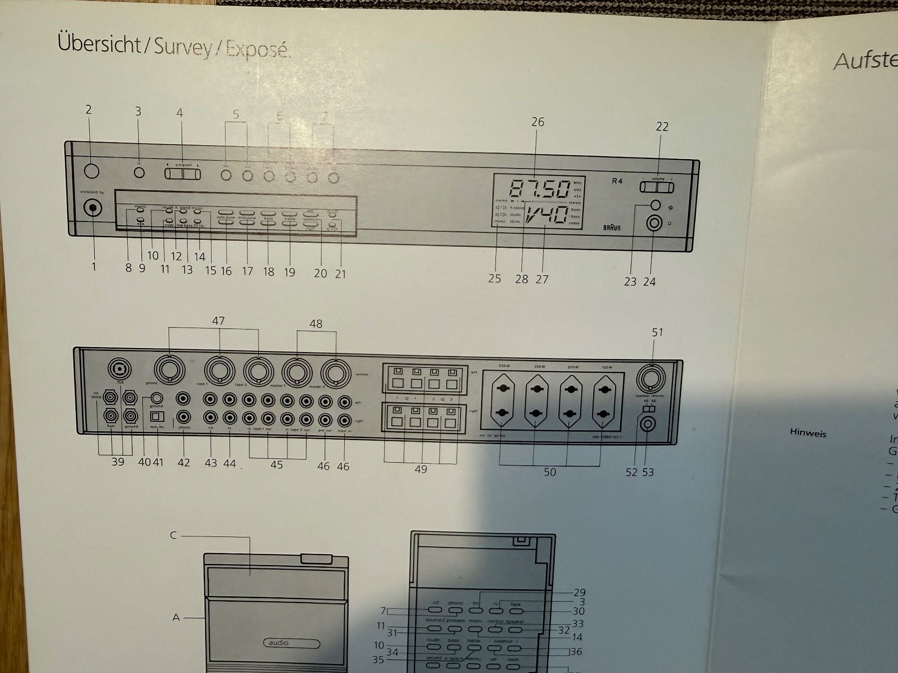 Braun Amplificatori: Braun atelier R4 Receiver Verstärker Tuner Manual – Usato da Köniz venduto da cone_cry 1