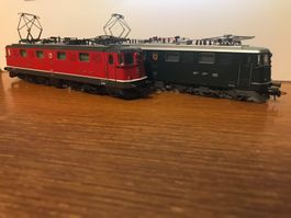 2x Roco SBB Lokomotive Ae 6/6 rot und grün