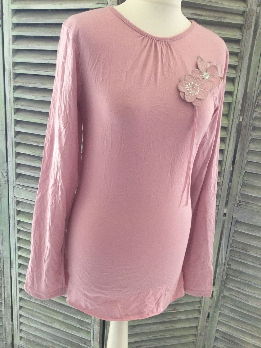 Top: Sweat rose fleurs & sequins INSIDE – Nuovo (secondo la descrizione) da Agiez venduto da chouchanelle 2