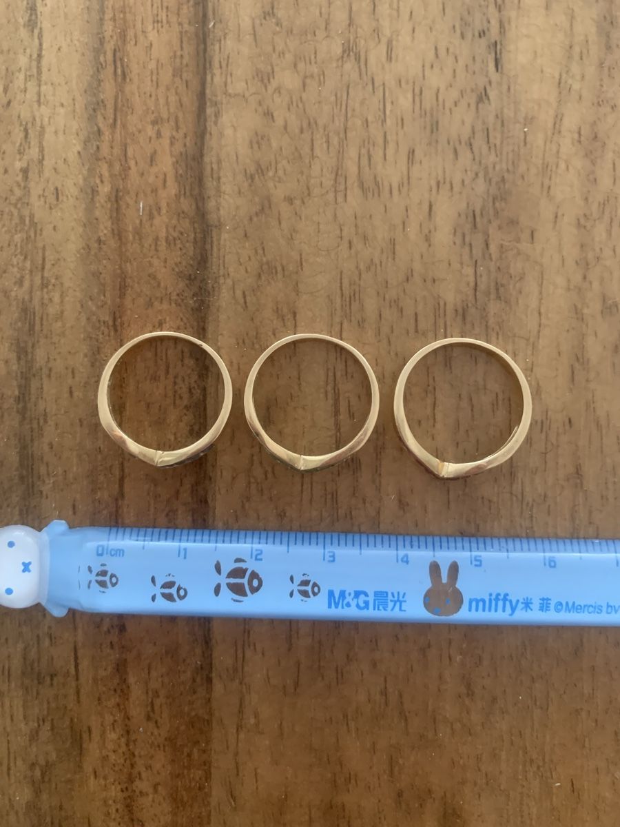 Anelli: 3 Ringe 585 4g mit Saphir Rubin Smaragd – Usato da Zürich venduto da MK124 2