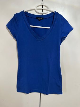 Damen T-Shirt V-Ausschnitt blau Grösse S guter Zustand