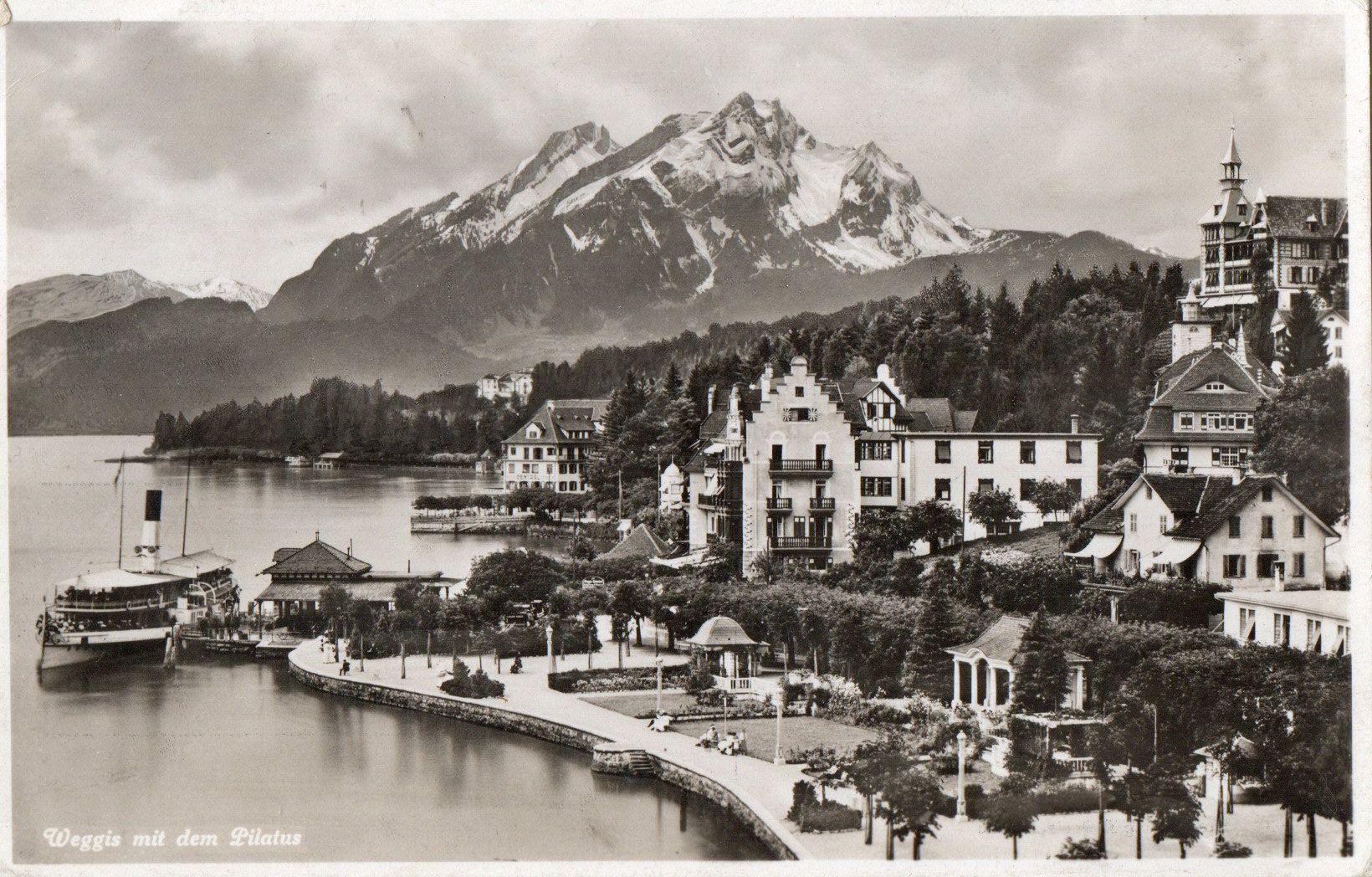 Cartoline postali: Weggis mit dem Pilatus – Usato da Melano venduto da pisonsdro
