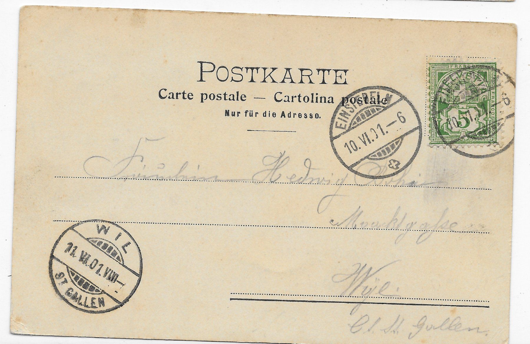 Cartoline postali: Gruss aus Einsiedeln, Der Hauptplatz – Usato da Hefenhofen venduto da Richsalz 1