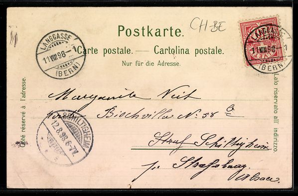 Cartes postales: Lithographie Bern, Langgässe, Mittelstraße, Sternwarte, Phys – D'occasion à Berlin par bartko-reher 1