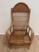 Vintage Rattan Ohrensessel im Boho Stil