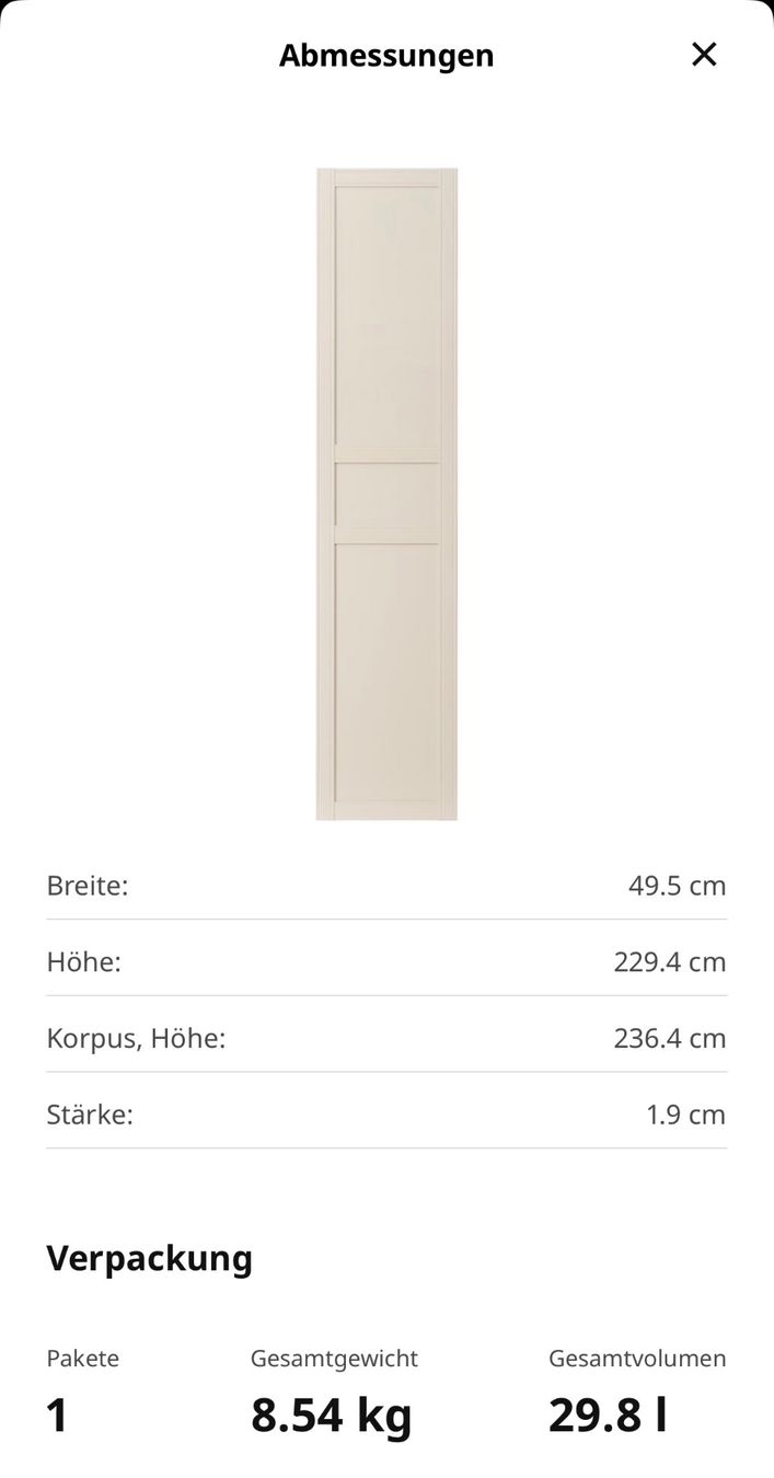 Ikea Armadi: Fliesberget Türen 2x hellbeige inkl. Scharnier & Griff – Usato da Vaduz venduto da jam_lfw7 1
