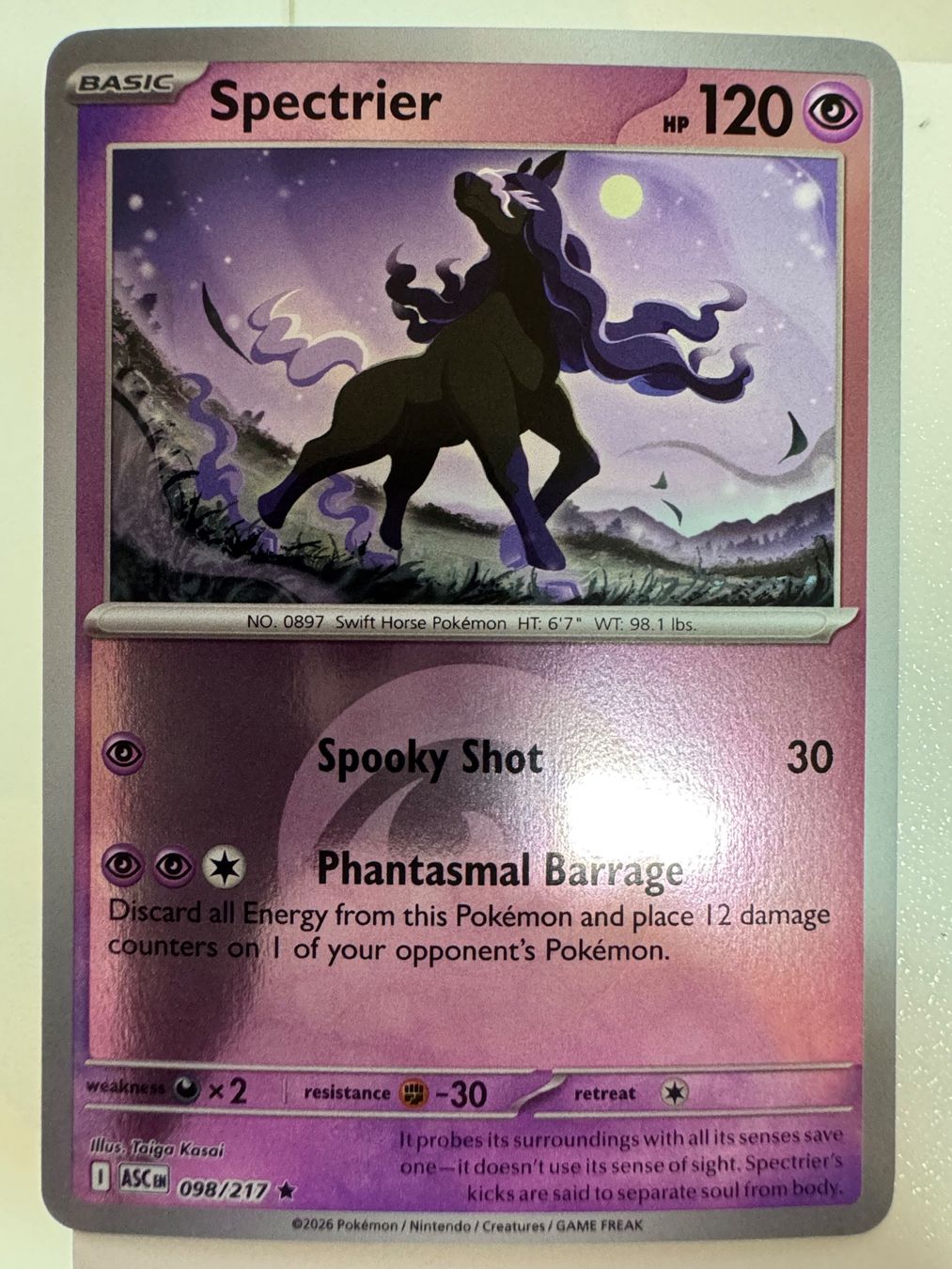 Pokémon Sammelbilder & Trading cards: Spectrier | Reverse Holo | 098/217 | Arcane Strength – Neu (gemäss Beschreibung) aus Bassersdorf von ero_9zp9