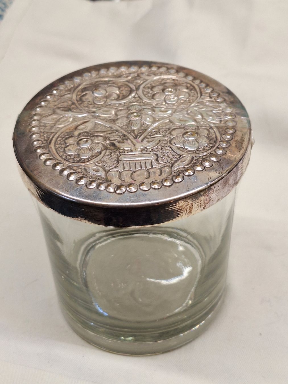 Bicchieri: Glasdose mit versilbertem Vintage OVO Deckel – Usato da Rheinfelden venduto da Cleopatra2000