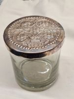 Glasdose mit versilbertem Vintage OVO Deckel