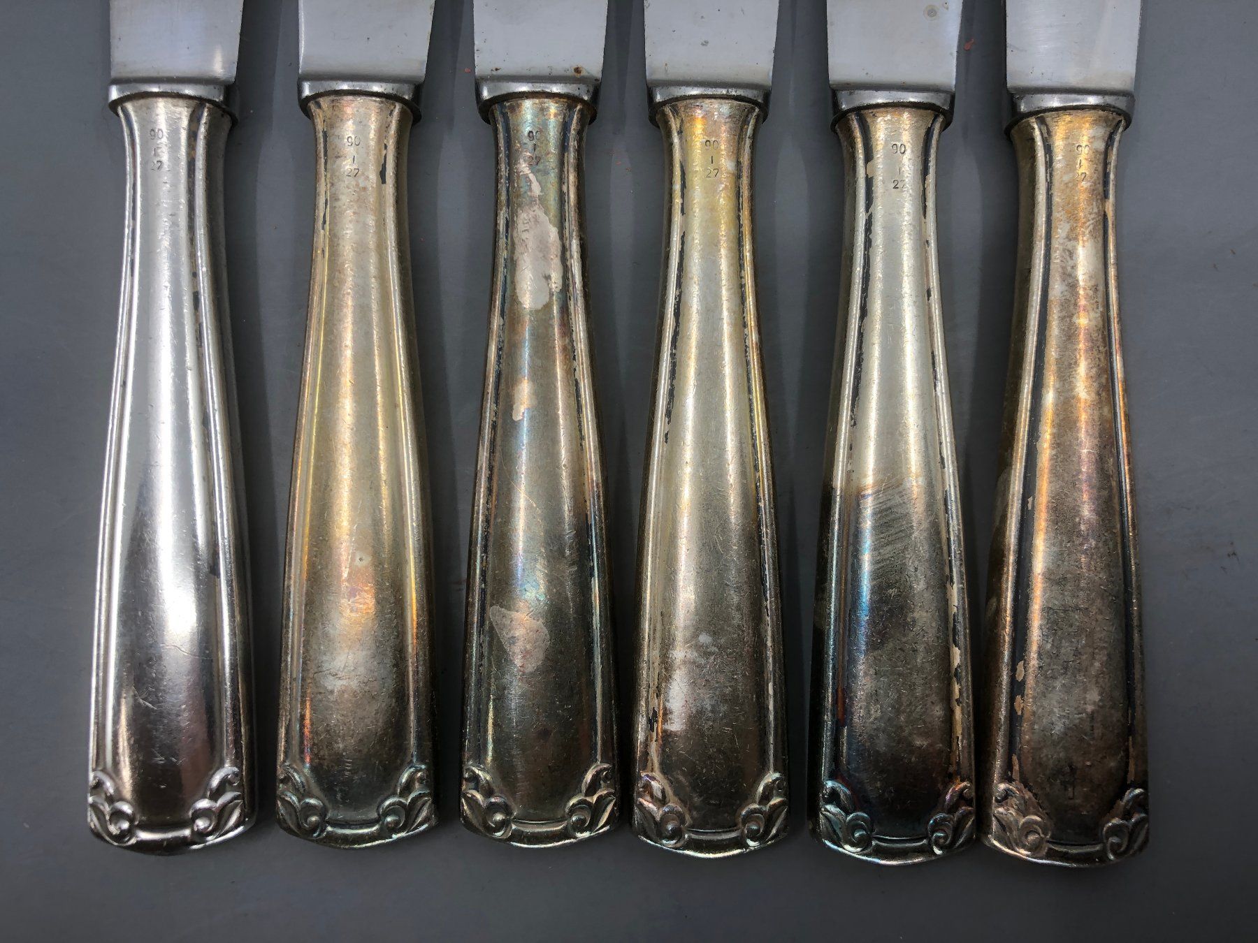 Besteck: 6 Tafelmesser versilbert Steakmesser Dreiklang – Gebraucht aus Basel von Tiabeanie 7