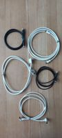 5 Stück TV-Koaxial-Antennenkabel diverse Längen und Farben