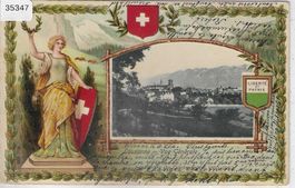 Lausanne - Vue Generale - Helvetia-Präge-Litho