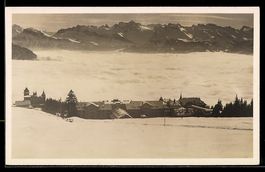 Rigi-Kaltbad, Nebelmeer mit Hotel Bellev
