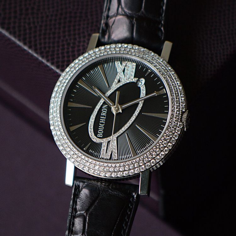 BOUCHERON RONDO DIAMONDS BLACK AUTOMATIC - FULL SET 2008 (Gebraucht) in ...
