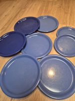 Teller-Set 8 Stück Plastik Blau 