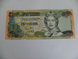 Bahamas 50 Cent Banknote, unzirkuliert, Top Zustand!