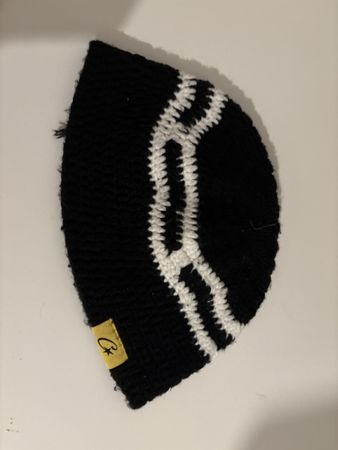 Corteiz Gehäkelte Kappe Schwarz Weiss Muster Grösse M